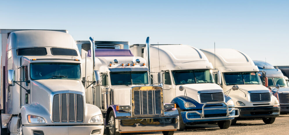 Generic semi Trucks at a parking lot
